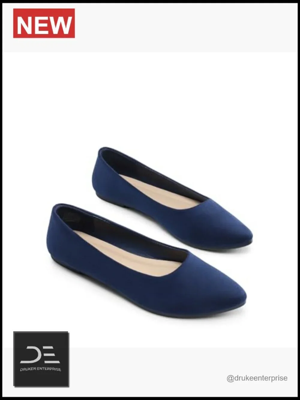 Pointed Toe Flats Faux Suede Slip On Cushioned Business Office Work Ballet Shoes